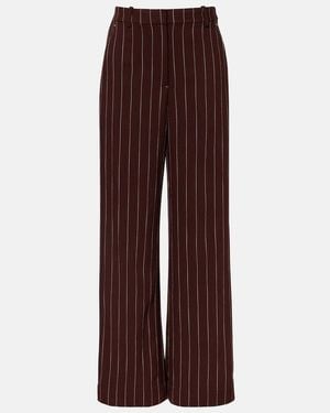 Jonathan Simkhai Tavar Pinstripe Wide-Leg Trousers - Purple