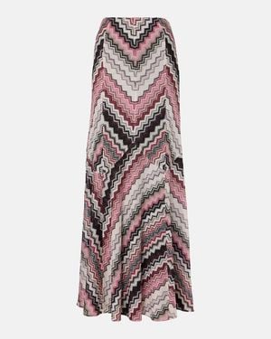 Missoni Knitted Lame Maxi Skirt - Purple