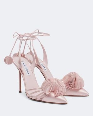Aquazzura Wild Bloom Satin Slingback Court Shoes - Pink