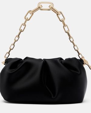 Christian Louboutin Eva Small Satin Shoulder Bag - Black