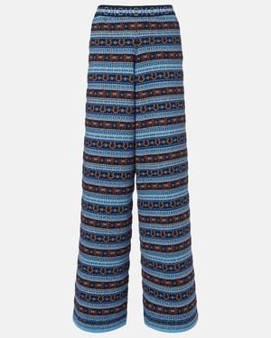 Stella McCartney Knitted Virgin Wool Straight Pants - Blue