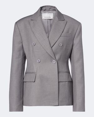 Frankie Shop Dover Double-Breasted Blazer - Grey