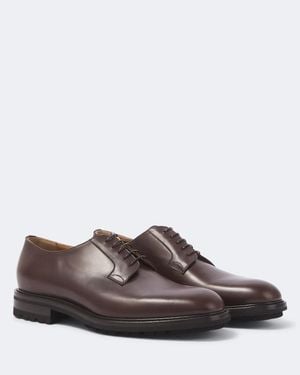 Kiton Leather Derby Shoes - Brown