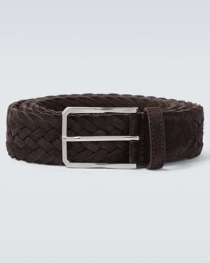 Canali Guertel Aus Veloursleder - Schwarz