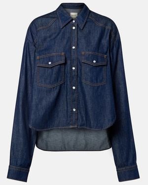 KHAITE Grenon Asymmetric Denim Shirt - Blue