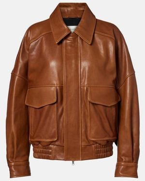 Nour Hammour Bomberjacke Runa Aus Leder - Braun