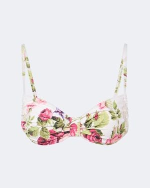 Montce Devin Floral Bikini Top - Metallic