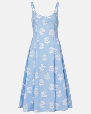 Marni Floral Cotton Midi Dress - Blue
