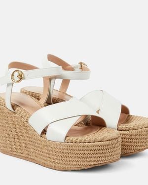 Gianvito Rossi Suede Wedge Sandals - Metallic