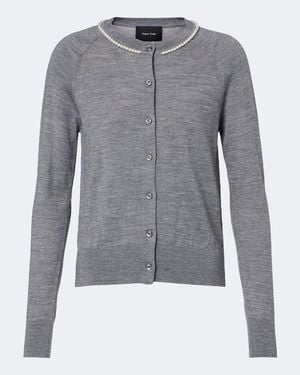 Simone Rocha Embellished Wool And Silk Cardigan - Grey