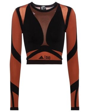 Wolford X Adidas Cropped-Top Sheer Motion - Schwarz