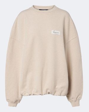 Jacquemus Corso Oversized Cotton Fleece Sweatshirt - Natural