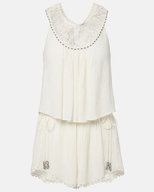 Isabel Marant Mono Nilany De Seda Con Cuentas - Neutro