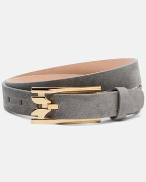 Victoria Beckham Suede Belt - Grey
