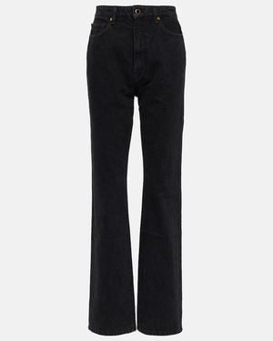 KHAITE Danielle High-Rise Straight Jeans - Black