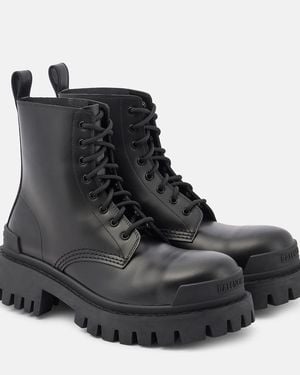 Balenciaga Strike Leather Boot - Black