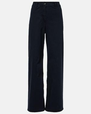 Nili Lotan Megan Cotton Wide-Leg Trousers - Blue