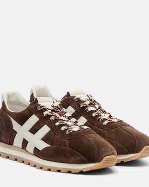 Hogan Cool Allacciato H Suede Sneakers - Brown