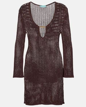 Melissa Odabash Ellis Keyhole Scalloped Minidress - Brown