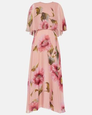 Giambattista Valli Botanic Blow Up-print Silk Dress - Pink