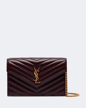 Saint Laurent Portemonnaie Mit Kettenriemen Cassandre Envelope - Lila