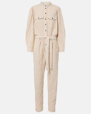 Isabel Marant Jumpsuit Kellen Con Cotone Sangallo - Neutro