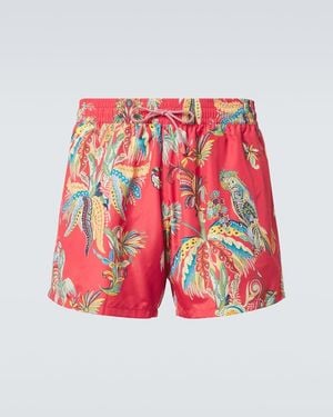 Etro Printed Swim Trunks - Red