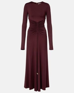 Max Mara Doppia Gathered Maxi Dress - Purple