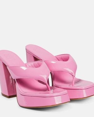 Gia Borghini Patent Leather Platform Sandals - Pink
