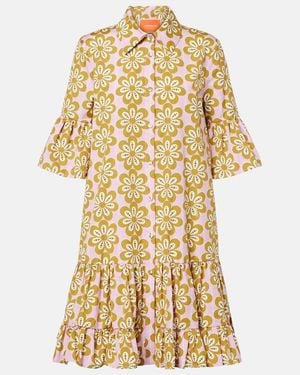 La DoubleJ Choux Floral Cotton Poplin Shirt Dress - Metallic