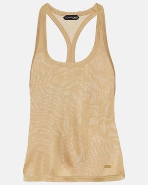 Tom Ford Micro-Rib Silk Jersey Tank Top - Natural