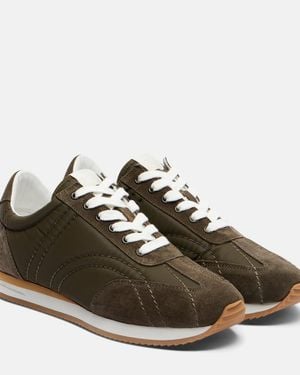 TOTEME Suede-Trimmed Sneakers - Brown