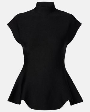 KHAITE Andra Peplum Top - Black