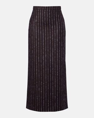 Erdem Pinstripe Wool And Mohair Pencil Skirt - Purple
