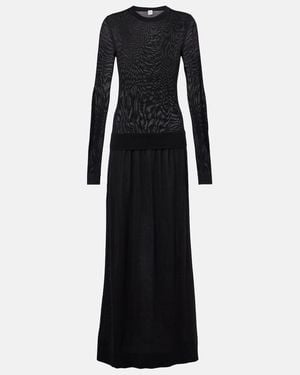TOTEME Silk-Blend Maxi Dress - Black