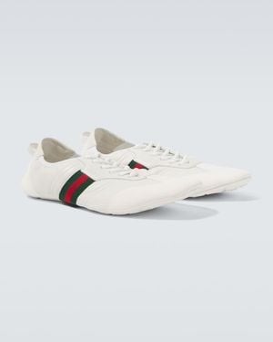 Gucci Flex Leather And Suede Sneakers - Metallic
