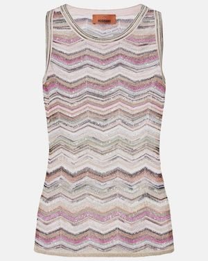 Missoni Zigzag Sequined Lame Top - Grey