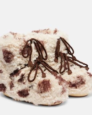 Moon Boot Icon Cow-Print Snow Boots - Natural