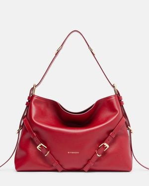 Givenchy Voyou Medium Leather Shoulder Bag - Red