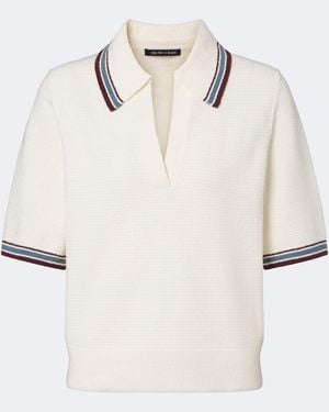 Veronica Beard Quinelle Knitted Cotton-Blend Polo Shirt - Natural