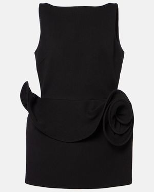 Magda Butrym Sheath Dress With Floral Appliqué - Black