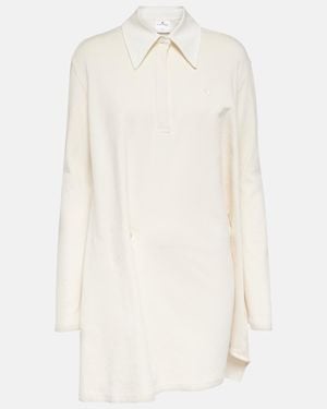 Courreges Asymmetric Cotton-Blend Pique Minidress - White