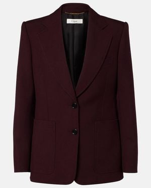 Chloé Wool Gabardine Blazer - Purple