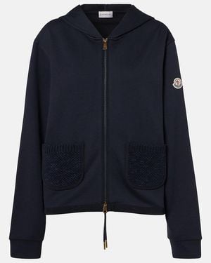 Moncler Sudadera Con Capucha En Mezcla De Algodon - Azul