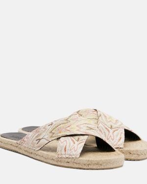 Missoni Harlow Lame Espadrille Sandals - Natural