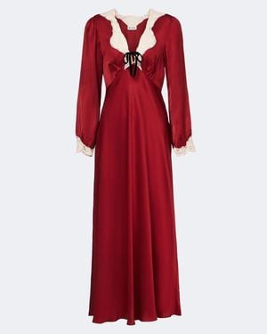 RIXO London Abito Lungo Larah - Rosso