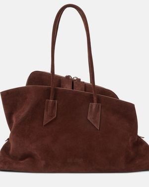 The Attico La Passeggiata Medium Suede Tote Bag - Brown
