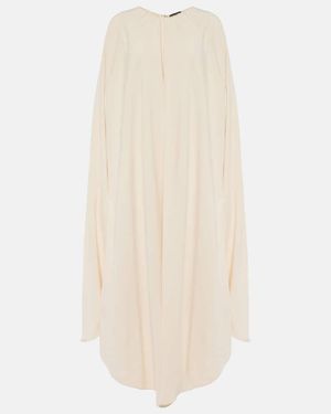 Tom Ford Asymmetric Silk-Blend Cady Kaftan - Natural