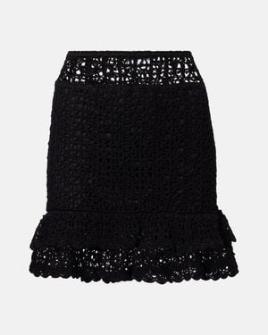 Anna Kosturova Brigette Crochet Cotton Miniskirt - Black