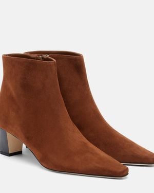 Manolo Blahnik Jaima Suede Ankle Boots - Brown